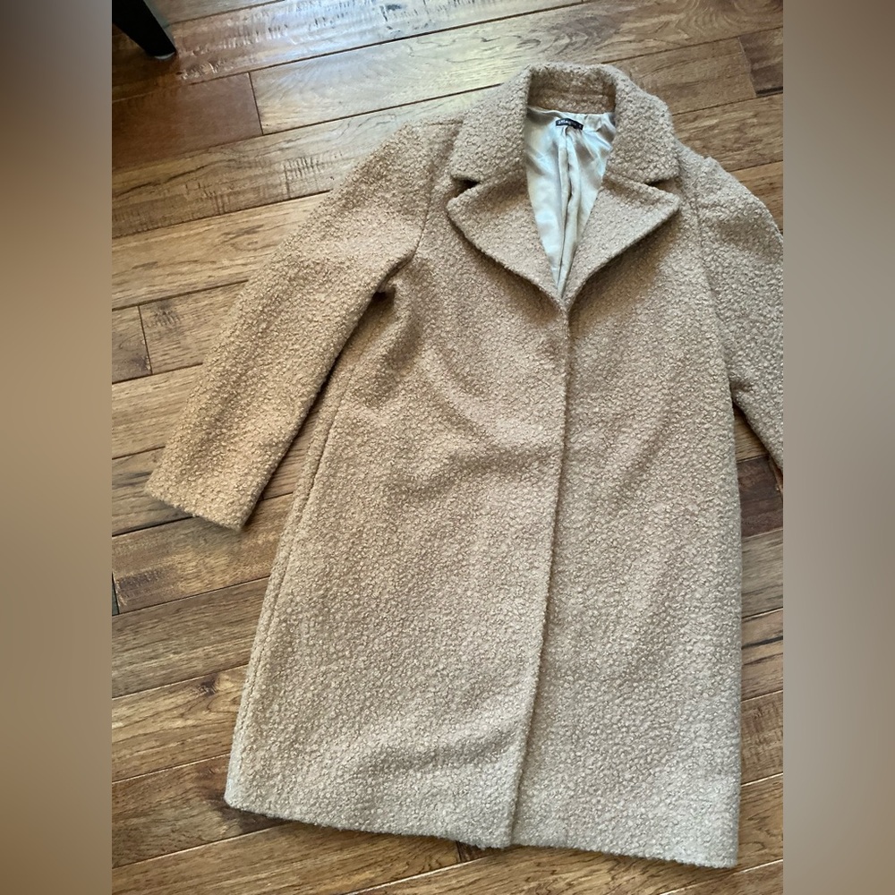 J. McLaughlin Camel Brown Long Teddy Fuzzy Coat, XL - Picture 3 of 10